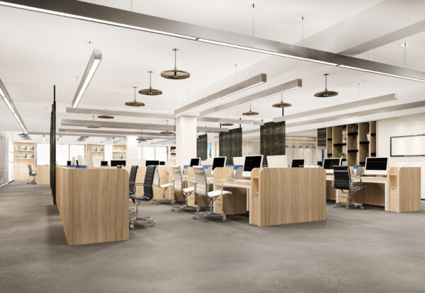 3d rendering business meeting and working room on office building